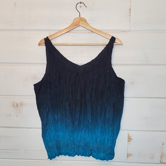 Chico's Blue Ombre 100% Silk Tank Size 3 - Picture 10 of 11